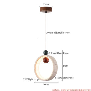 Celako™ Calcare Pendant Light | Wood Yellow Travertine Kitchen Island Lighting