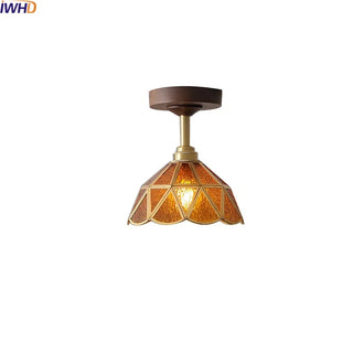 Celako™ Ambrune Ceiling Light | Glass Wood Kitchen Island Lighting