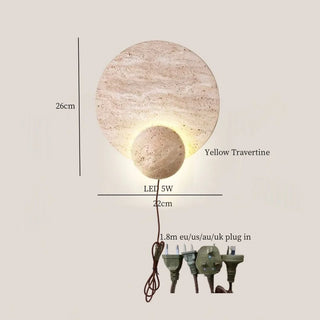 Celako™ Calizzo Wall Light | Yellow Travertine Bedroom Lighting