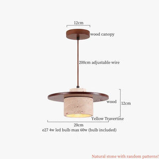 Celako™ Terrena Pendant Light | Yellow Travertine Kitchen Island Lighting