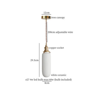 Celako™ Ceravue Pendant Light | White Ceramic Contemporary Bedroom Lighting
