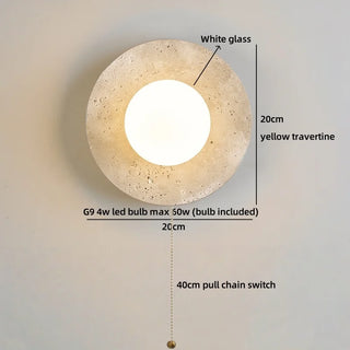 Celako™ Orolith Wall Light | Travertine Bedside Lighting