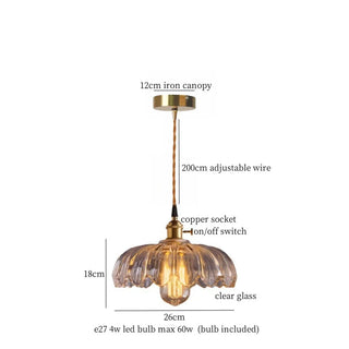 Celako™ Rigato Pendant Light | Glass Copper Dining Room Lighting