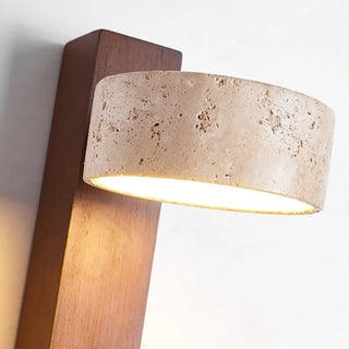 Celako™ Trevera Wall Light | Yellow Travertine Stone Bedroom Lighting