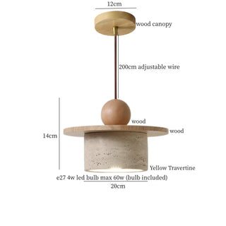 Celako™ Ishisabi Pendant Light | Yellow Travertine Kitchen Island Lighting