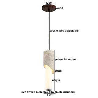 Celako™ Tufina Pendant Light | Yellow Travertine Wabi Sabi Kitchen Island Lighting