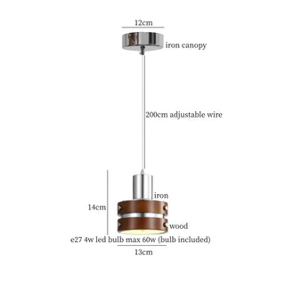 Celako™ Ferligne Pendant Light | Iron and Wood Living Room Lighting