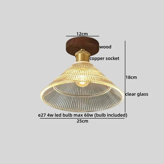 Celako™ Vitrino Ceiling Light | Glass Copper Wabi Sabi Style