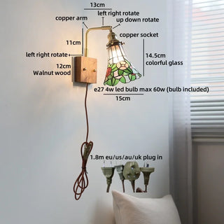 Celako™ Vetrin Wall Light | Stained Glass Bedroom Lighting
