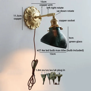 Celako™ Vitrose Wall Light | Brass Bedside Lighting
