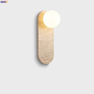 Celako™ Solpietra Wall Light | Yellow Travertine Bedroom Lighting