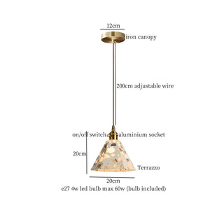 Celako™ Onyxa Pendant Light | Terrazzo Bedroom Lighting
