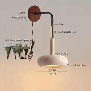 Celako™ Terravento Wall Light | Yellow Travertine Living Room Lighting