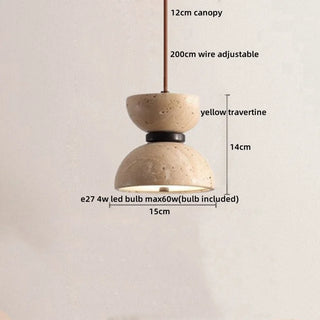 Celako™ Travertis Pendant Light | Travertine Dining Room Lighting