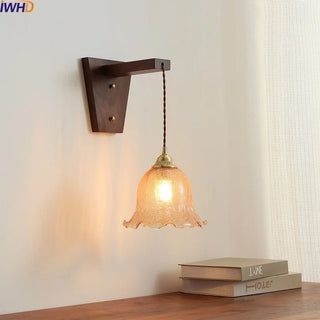 Celako™ Ambara Wall Light | Copper Glass Bedroom Lighting