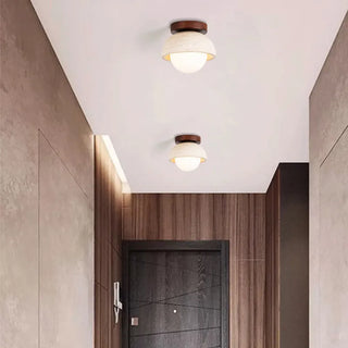 Celako™ Lunatra Ceiling Light | Yellow Travertine Mid Century Modern