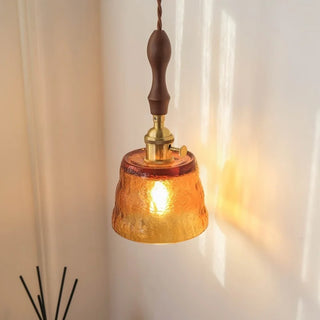 Celako™ Fulgore Pendant Light | Amber Glass Bedroom Lighting