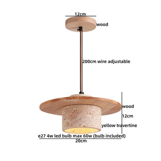 Celako™ Tiburno Pendant Light | Yellow Travertine Bedroom Lighting