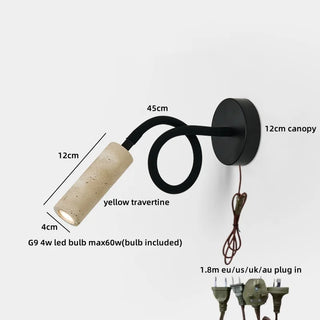 Celako™ Trevina Wall Light | Travertine Bedroom Lighting