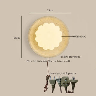 Celako™ Sabilune Wall Light | Yellow Travertine Living Room Lighting