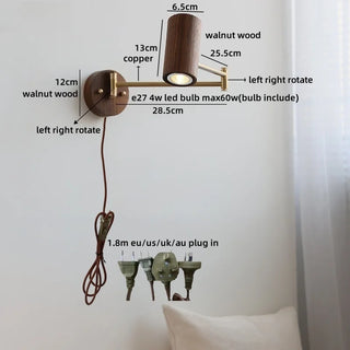 Celako™ Fraxin Wall Light | Ash Wood Bedside Lighting