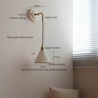 Celako™ Plissea Wall Light | Ceramic Bedroom Lighting