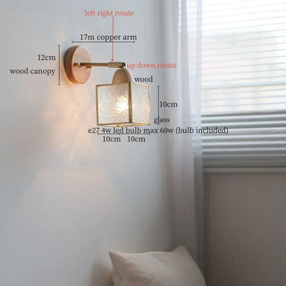Celako™ Ondelle Wall Light | Glass Copper Bedroom Lighting