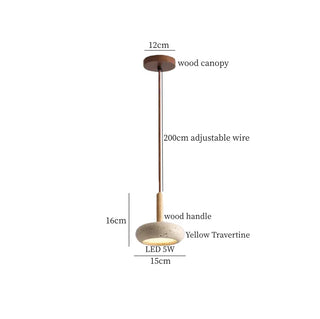Celako™ Safrana Pendant Light | Yellow Travertine Kitchen Island Lighting