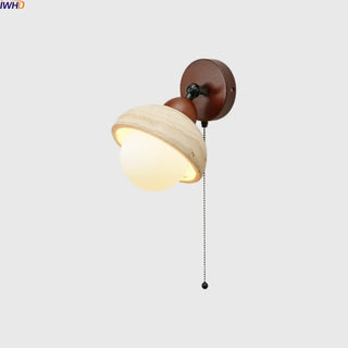 Celako™ Kivora Wall Light | Yellow Travertine Bedroom Lighting
