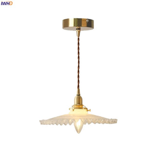 Celako™ Curvella Pendant Light | Glass Copper French Vintage Bedroom Lighting