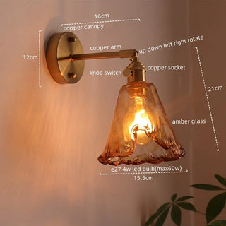 Celako™ Ambreo Wall Light | Amber Glass Bedroom Lighting