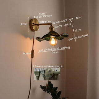 Celako™ Glintore Wall Light | Copper Glass Bedroom Lighting
