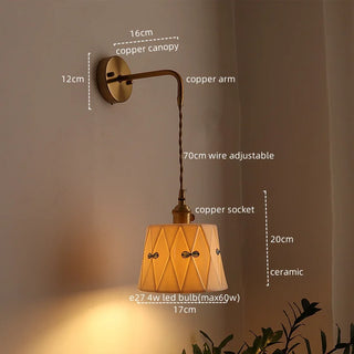 Celako™ Cuprica Wall Light | Ceramic Bedroom Lighting
