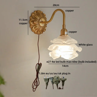 Celako™ Florea Wall Light | Glass Bedside Lighting