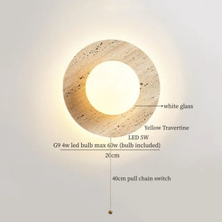 Celako™ Solivra Wall Light | Yellow Travertine Living Room Lighting