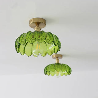 Celako™ Virello Ceiling Light | Green Glass Iron Copper Lampara Techo