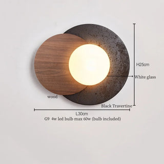 Celako™ Montari Wall Light | Black Travertine Living Room Lighting