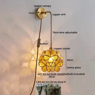 Celako™ Cupreia Wall Light | Copper Glass Bedroom Lighting