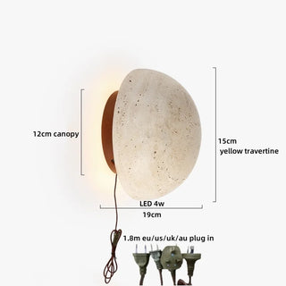 Celako™ Calcera Wall Light | Travertine Bedside Lighting