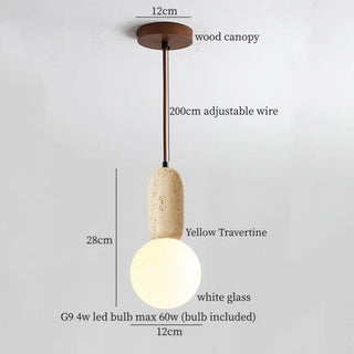 Celako™ Tufano Pendant Light | Yellow Travertine Kitchen Island Lighting
