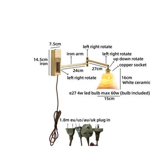 Celako™ Ceralo Wall Light | Ceramic Bedroom Lighting