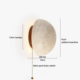 Celako™ Calcera Wall Light | Travertine Bedside Lighting