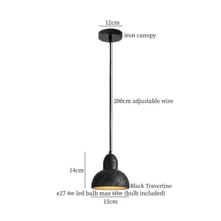 Celako™ Verta Pendant Light | Black Travertine Kitchen Island Lighting
