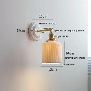 Celako™ Arcilo Wall Light | Ceramic Copper Bedroom Lighting