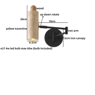 Celako™ Velato Wall Sconce Light | Yellow Travertine Bedroom Lighting