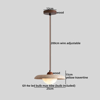 Celako™ Tuffeau Pendant Light | Yellow Travertine Wabi Sabi Kitchen Island Lighting