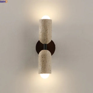 Celako™ Lithocalm Wall Light | Yellow Travertine Bedroom Lighting