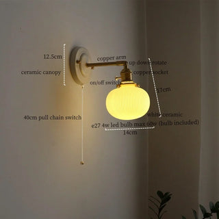 Celako™ Cerafine Wall Light | Ceramic Bedroom Lighting