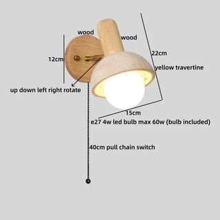 Celako™ Tibura Wall Light | Yellow Travertine Study