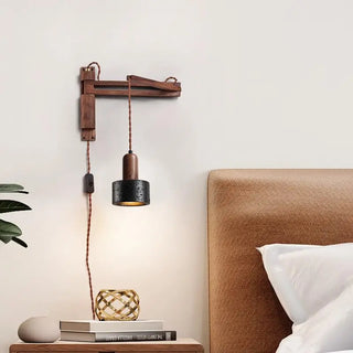 Celako™ Articula Wall Light | Black Travertine Bedroom Lighting